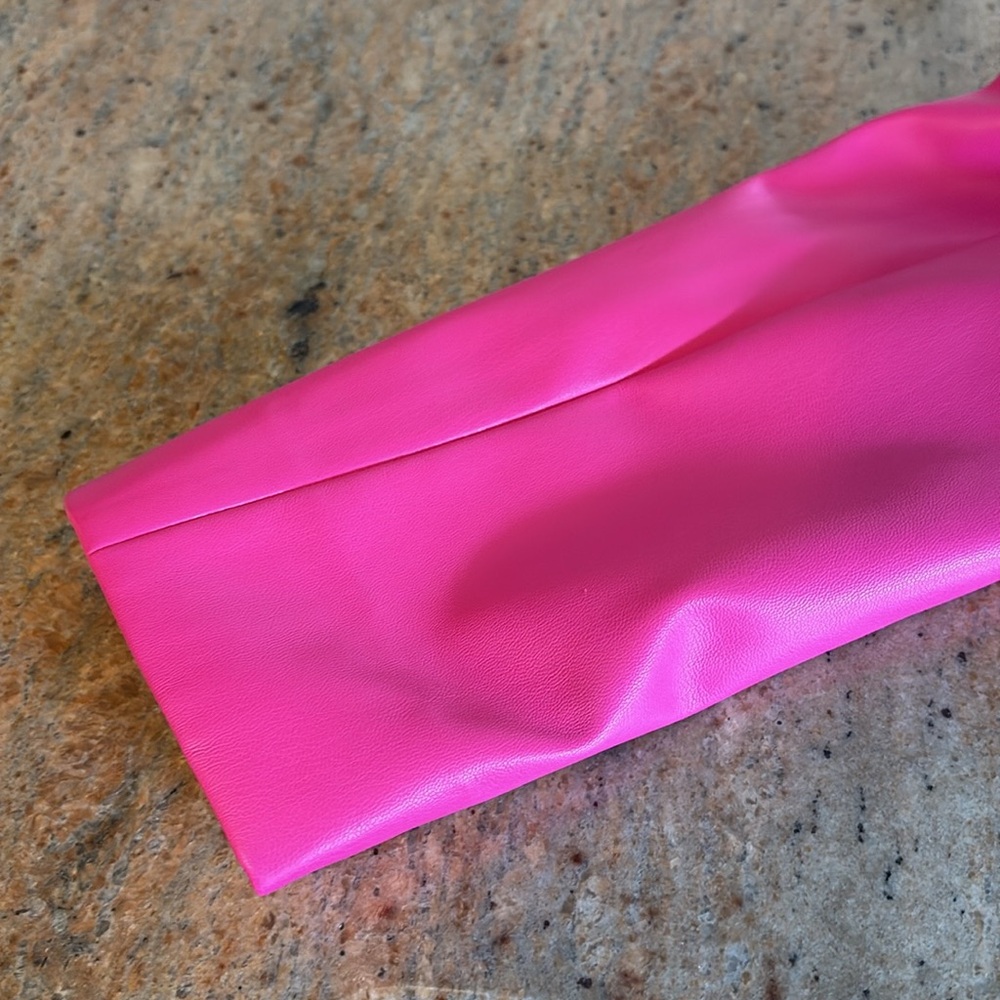 Steve Madden vegan leather, hot pink blazer - Picture 5 of 10